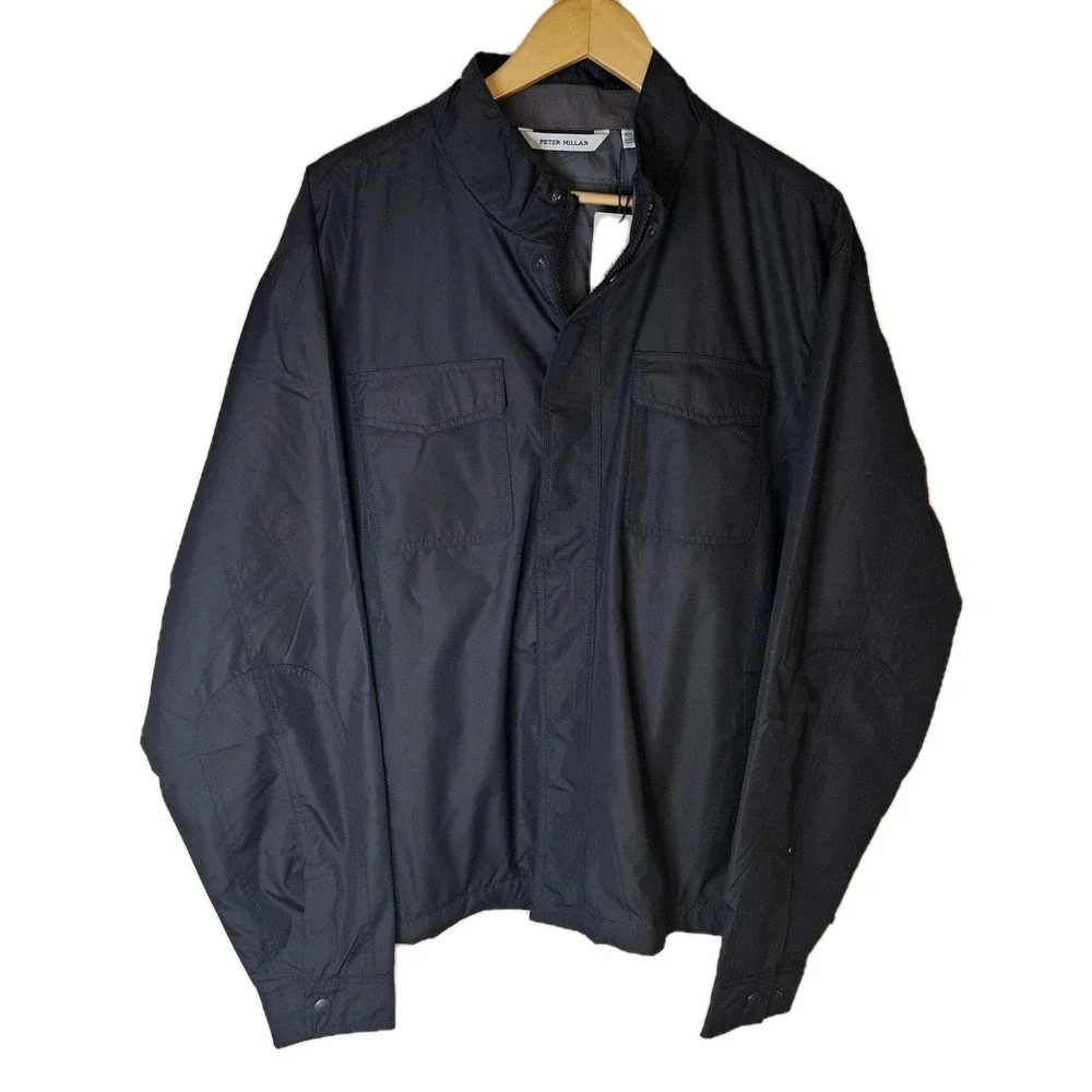 Peter Millar Norfolk Bomber Jacket / MF24Z03 / Color Black /‎ Size XXL
